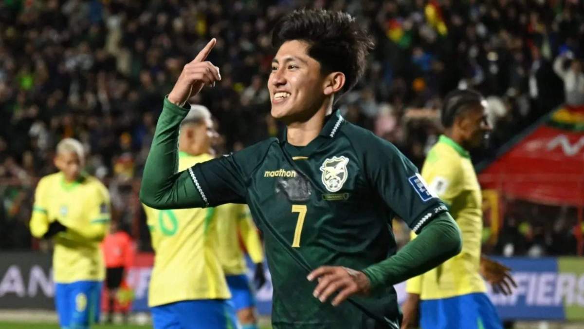 Miguel Terceros celebrando su gol ante Brasil Miguel Terceros celebrando su gol ante Brasil