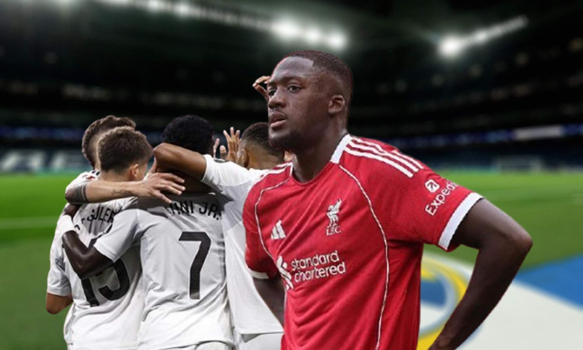 Ibrahima Konaté, jugadores del Real Madrid y el Santiago Bernabéu. Ibrahima Konaté, jugadores del Real Madrid y el Santiago Bernabéu.