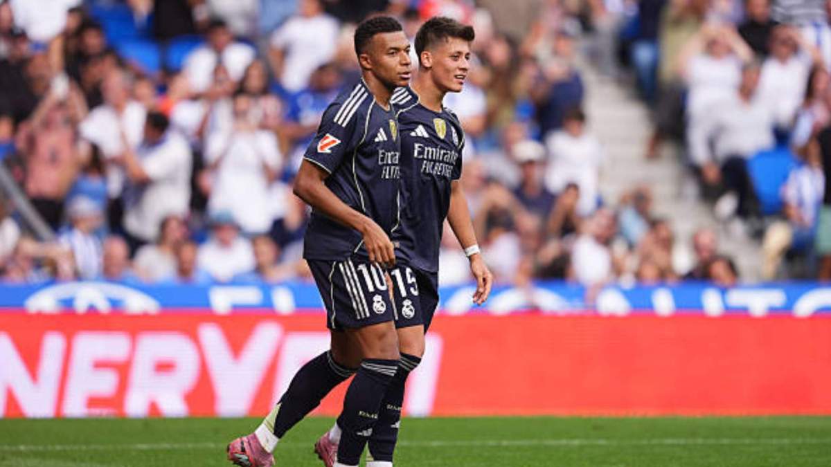 Celebración de Mbappé y Güler Celebración de Mbappé y Güler