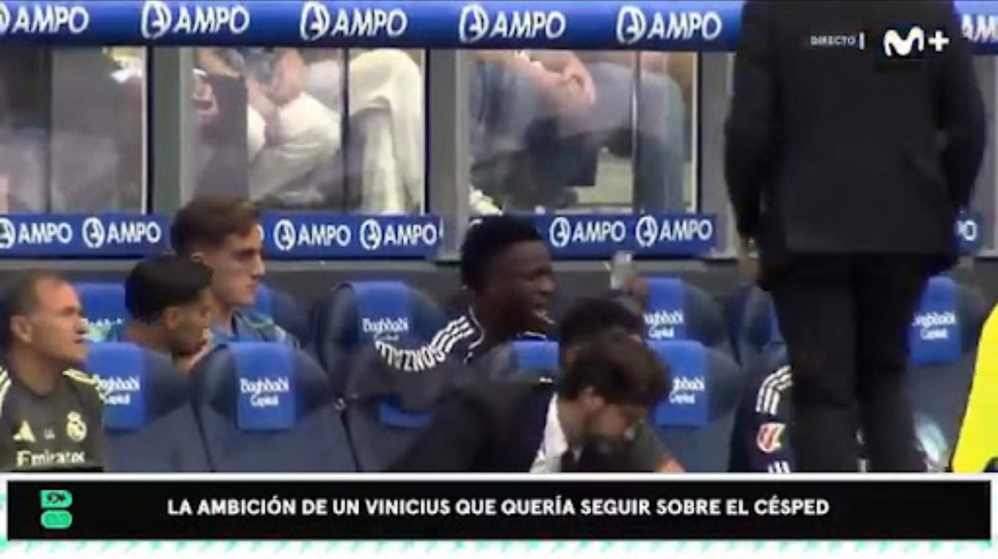 Vinicius, enojado con el cambio ayer. 