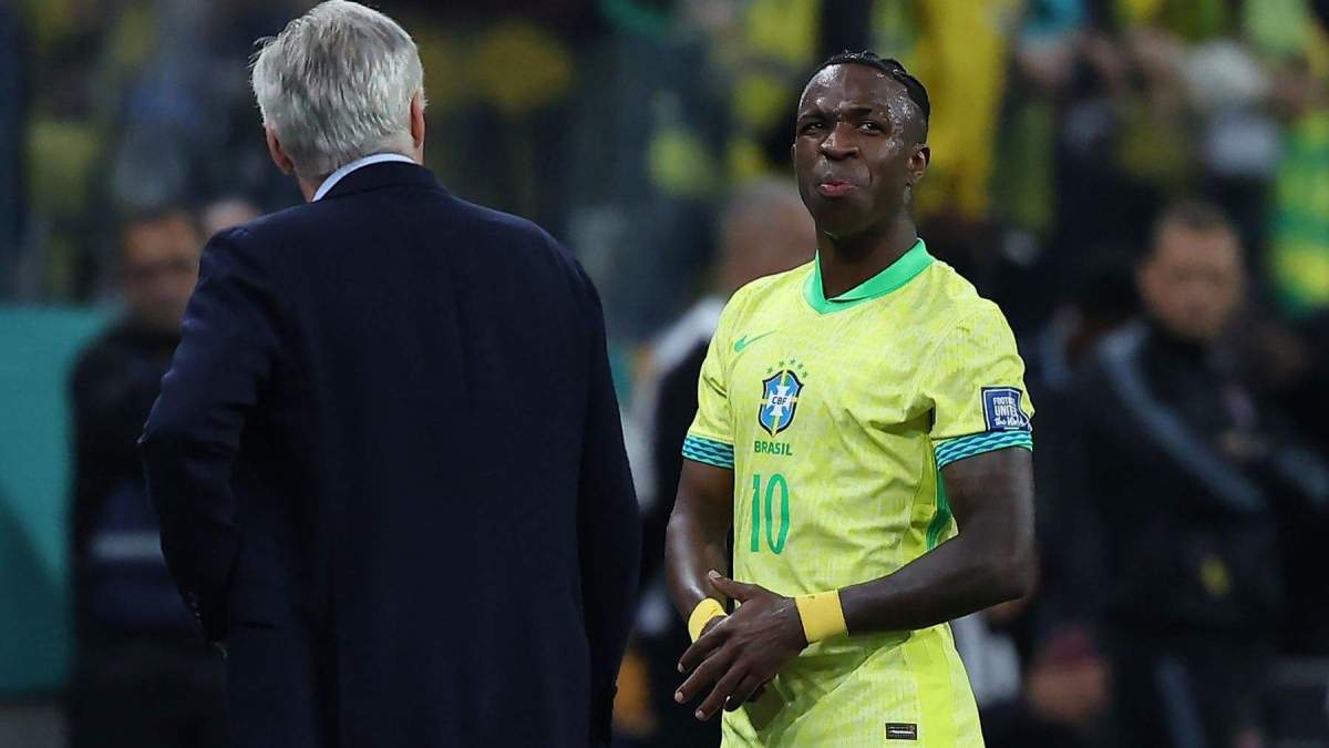 Ancelotti y Vinicius durante un partido de Brasil Ancelotti y Vinicius durante un partido de Brasil