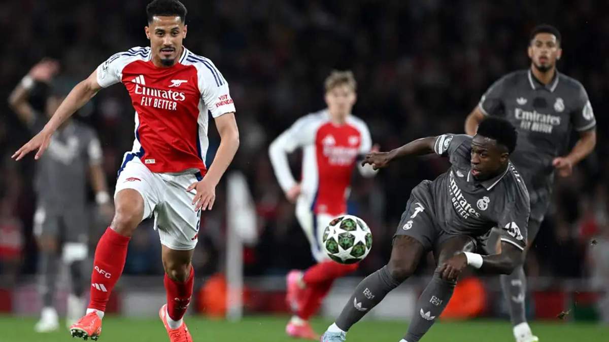 saliba vinicius arsenal realmadrid champions saliba vinicius arsenal realmadrid champions