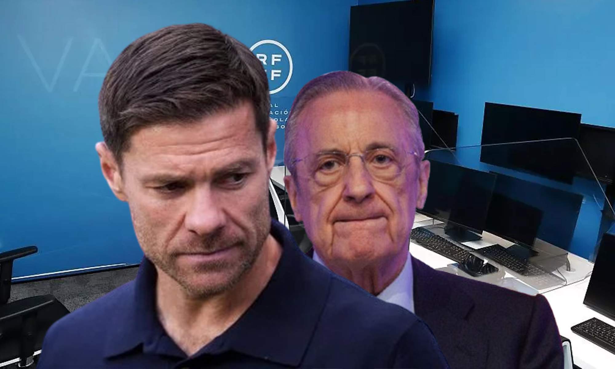 Xabi Alonso, Florentino Pérez y una sala VAR de España.