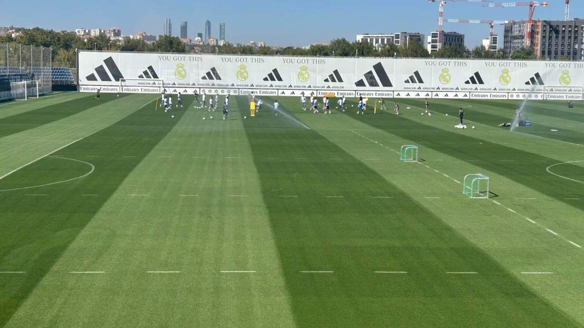 Entrenamiento del Real Madrid previo al partido contra el Olympique de Marsella
