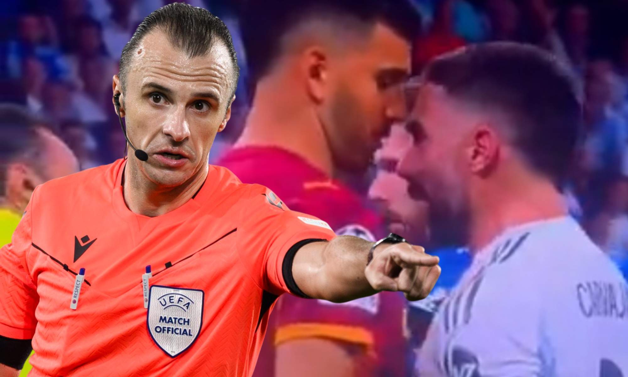 Peljto, avisado por el VAR, expulsó a Carvajal de manera excesiva