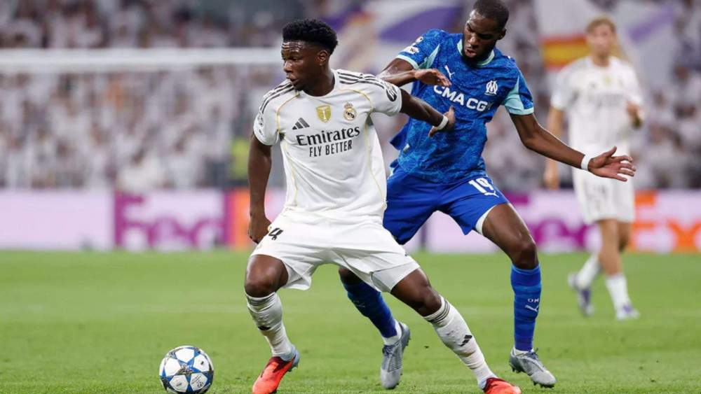 Aurélien Tchouaméni durante el Real Madrid-Olympique de Marsella Aurélien Tchouaméni durante el Real Madrid-Olympique de Marsella