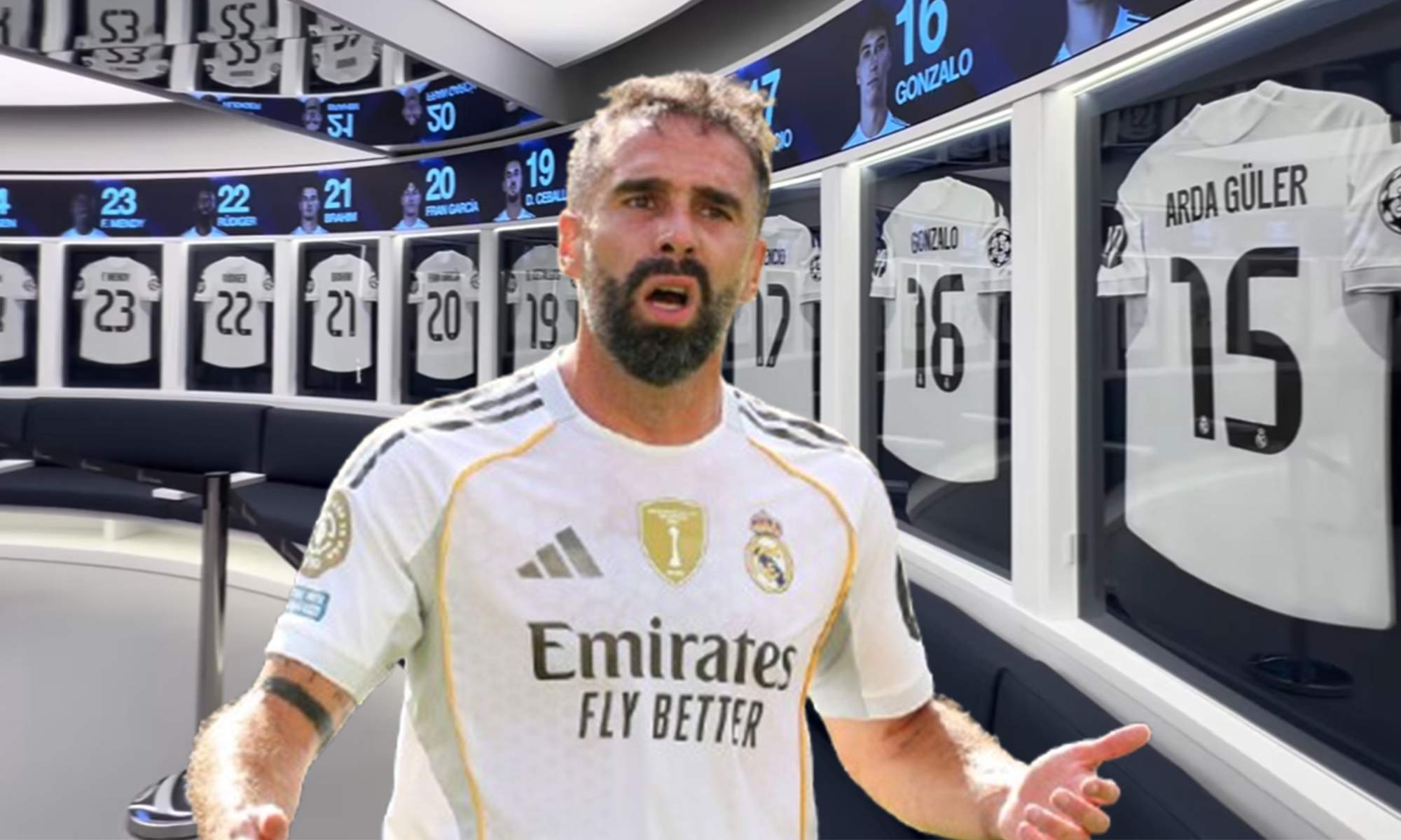 Dani Carvajal y el vestuario del Real Madrid. Dani Carvajal y el vestuario del Real Madrid.
