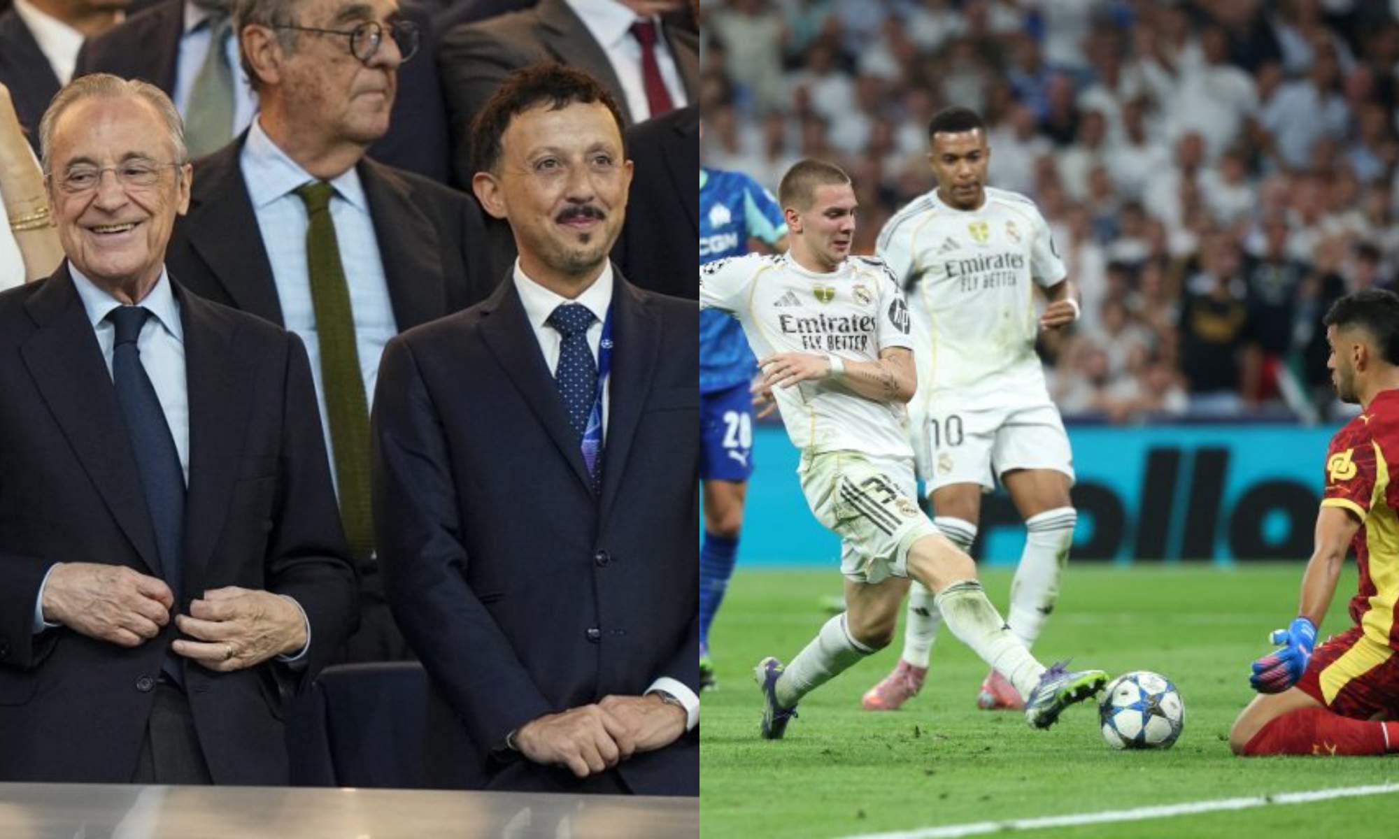 Florentino Pérez recibió por parte del Olympique de Marsella un regalo relevante antes del partido de este martes en el Bernabéu.