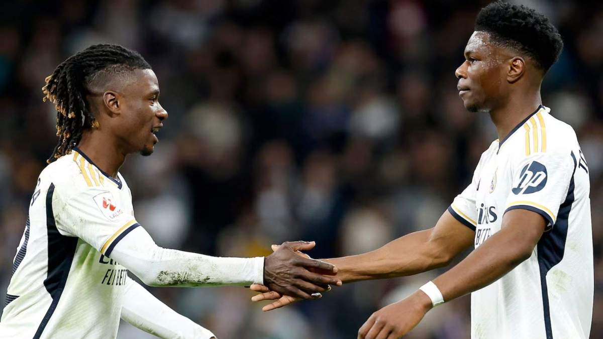 Aurélien Tchouaméni y Eduardo Camavinga durante un partido del Real Madrid Aurélien Tchouaméni y Eduardo Camavinga durante un partido del Real Madrid