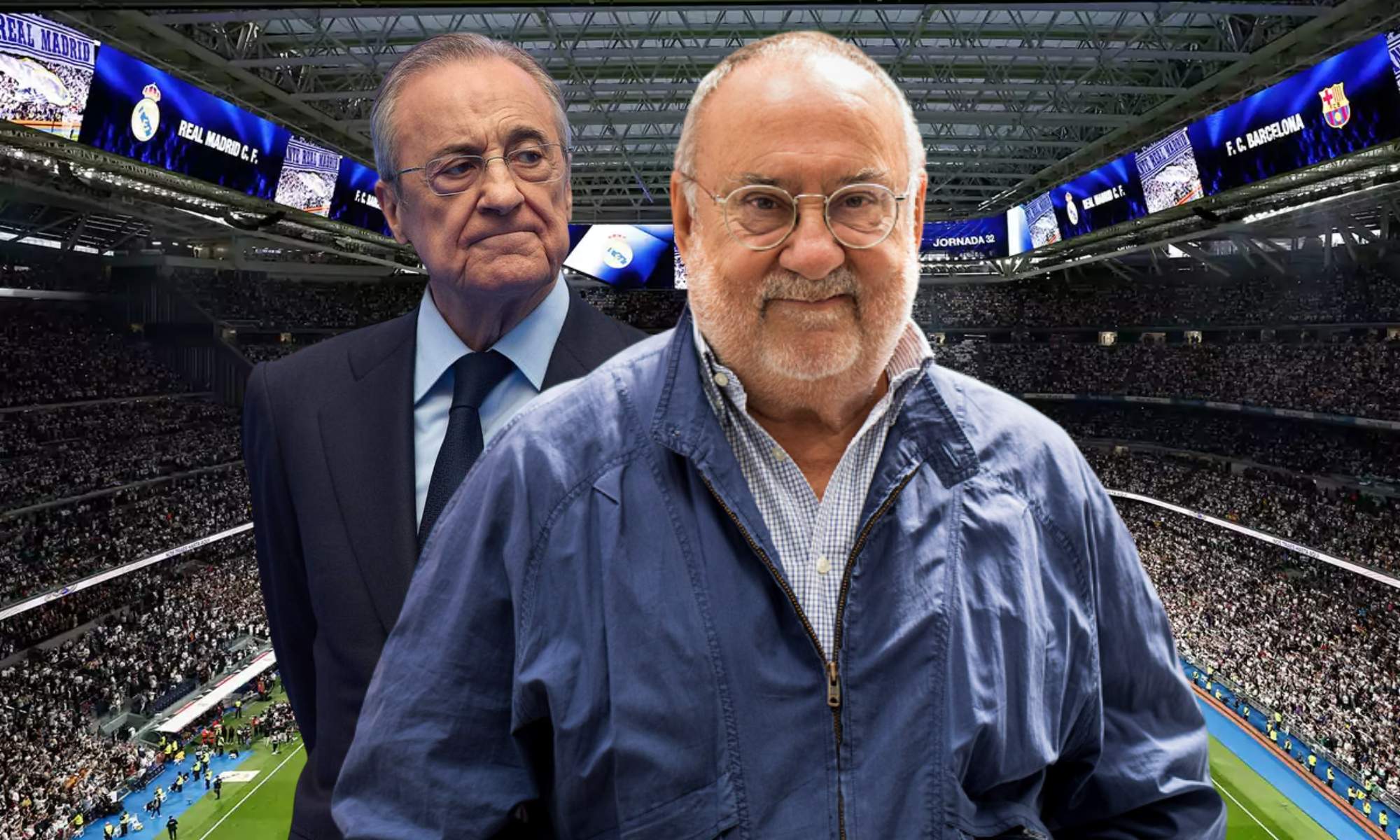 Relaño queda retratado por la cubierta retráctil del Bernabéu