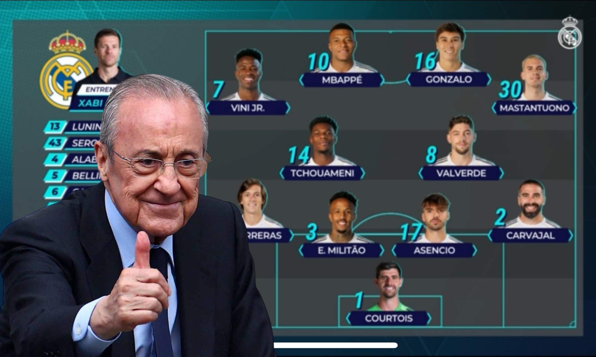 La reacción de Florentino al once titular de Xabi contra el Espanyol