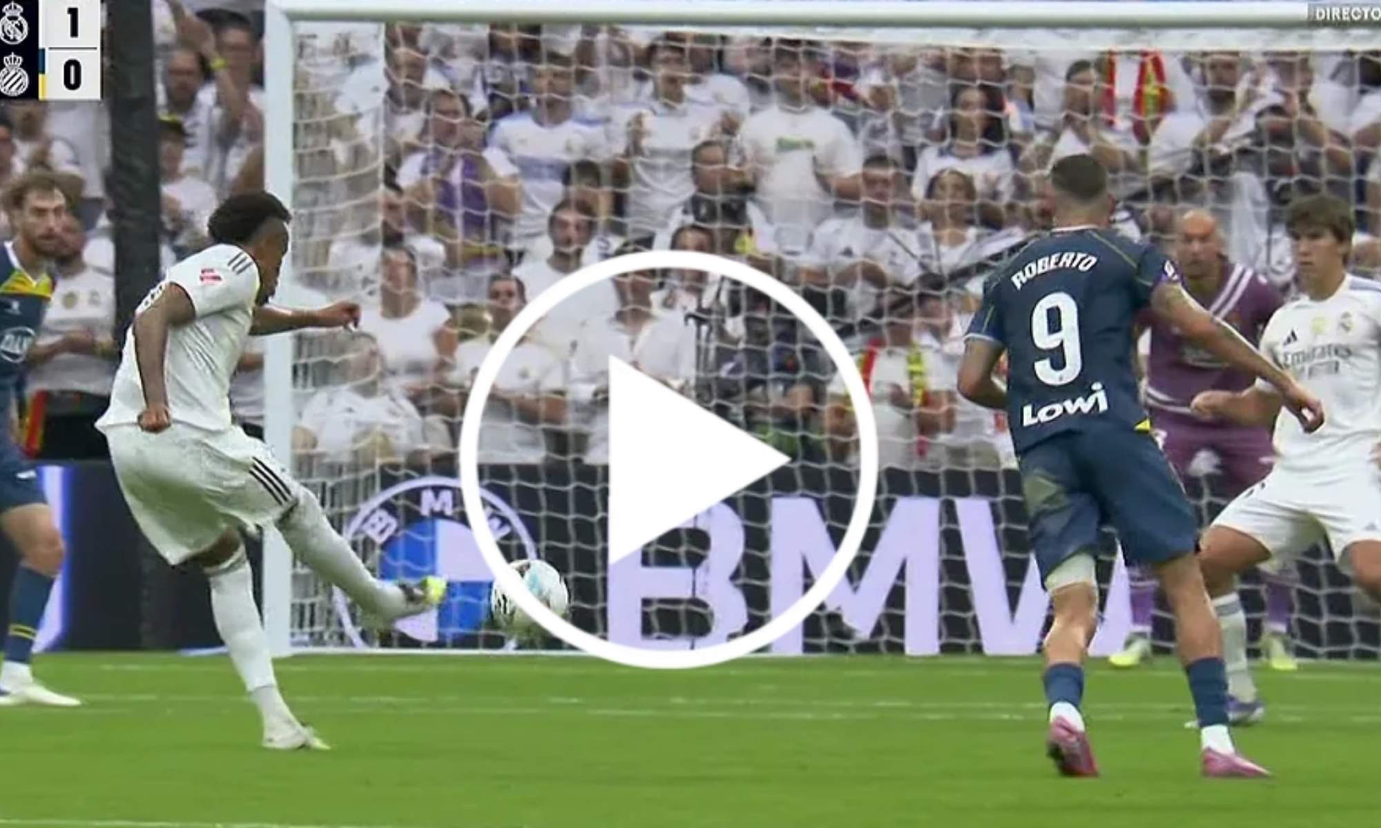 Éder Militao ha adelantado al Real Madrid contra el Espanyol.
