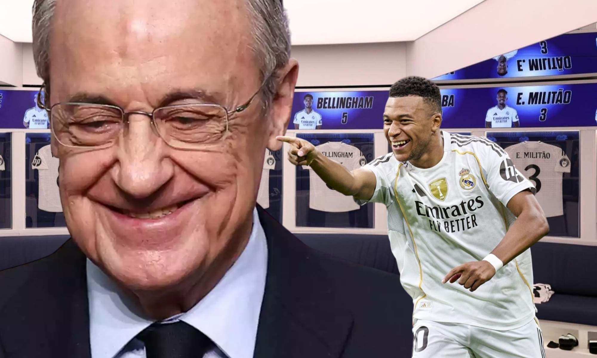 Florentino Pérez se fue a por Mbappé en el vestuario del Real Madrid