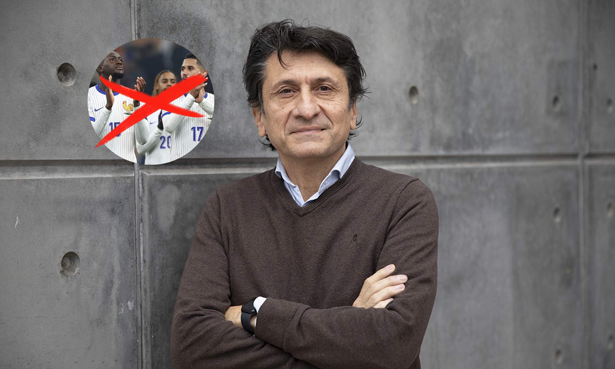 José Félix Díaz y una foto de Ibrahima Konate y William Saliba.