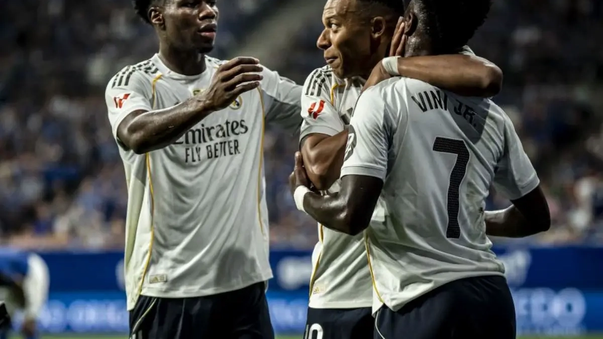 tchouameni mbappe vinicius celebracion tchouameni mbappe vinicius celebracion