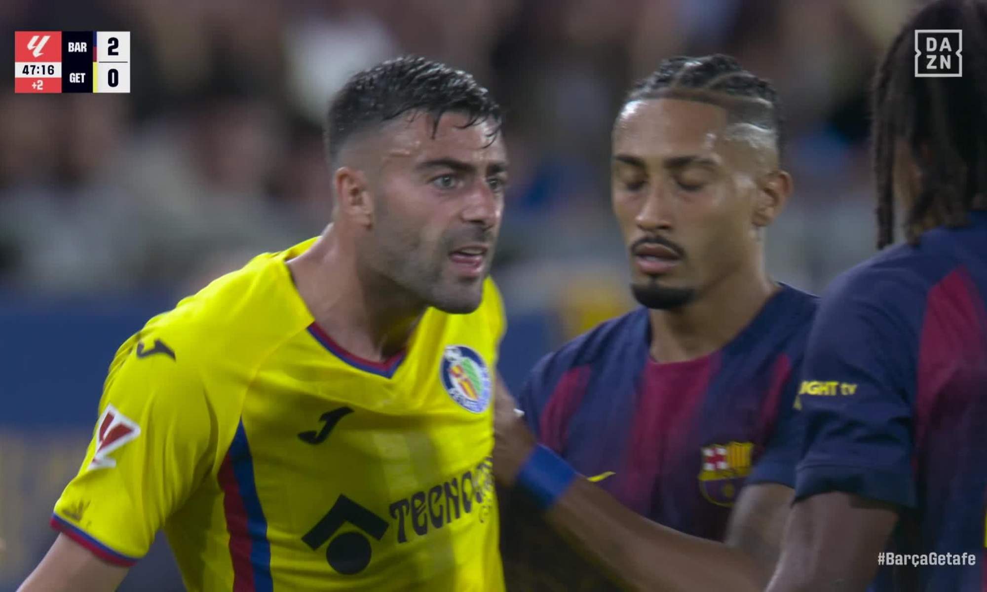 La segunda amarilla perdonada a Raphinha ante el Getafe La segunda amarilla perdonada a Raphinha ante el Getafe