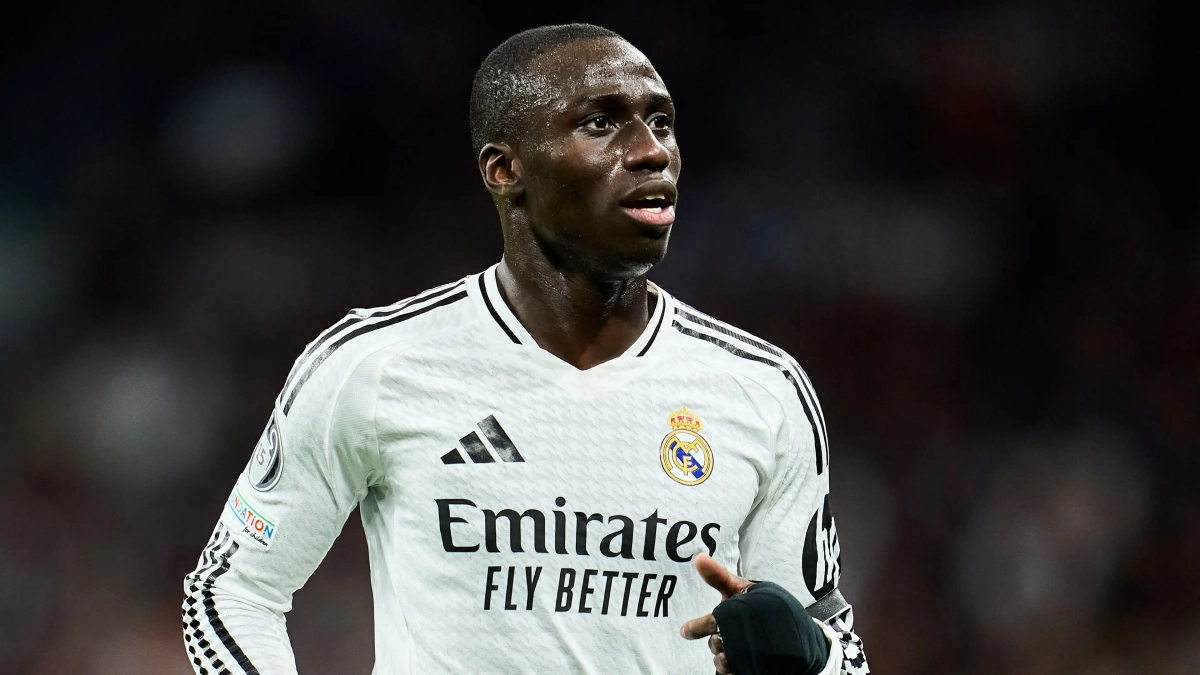 Ferland Mendy jugando un partido con el Real Madrid. Ferland Mendy jugando un partido con el Real Madrid.