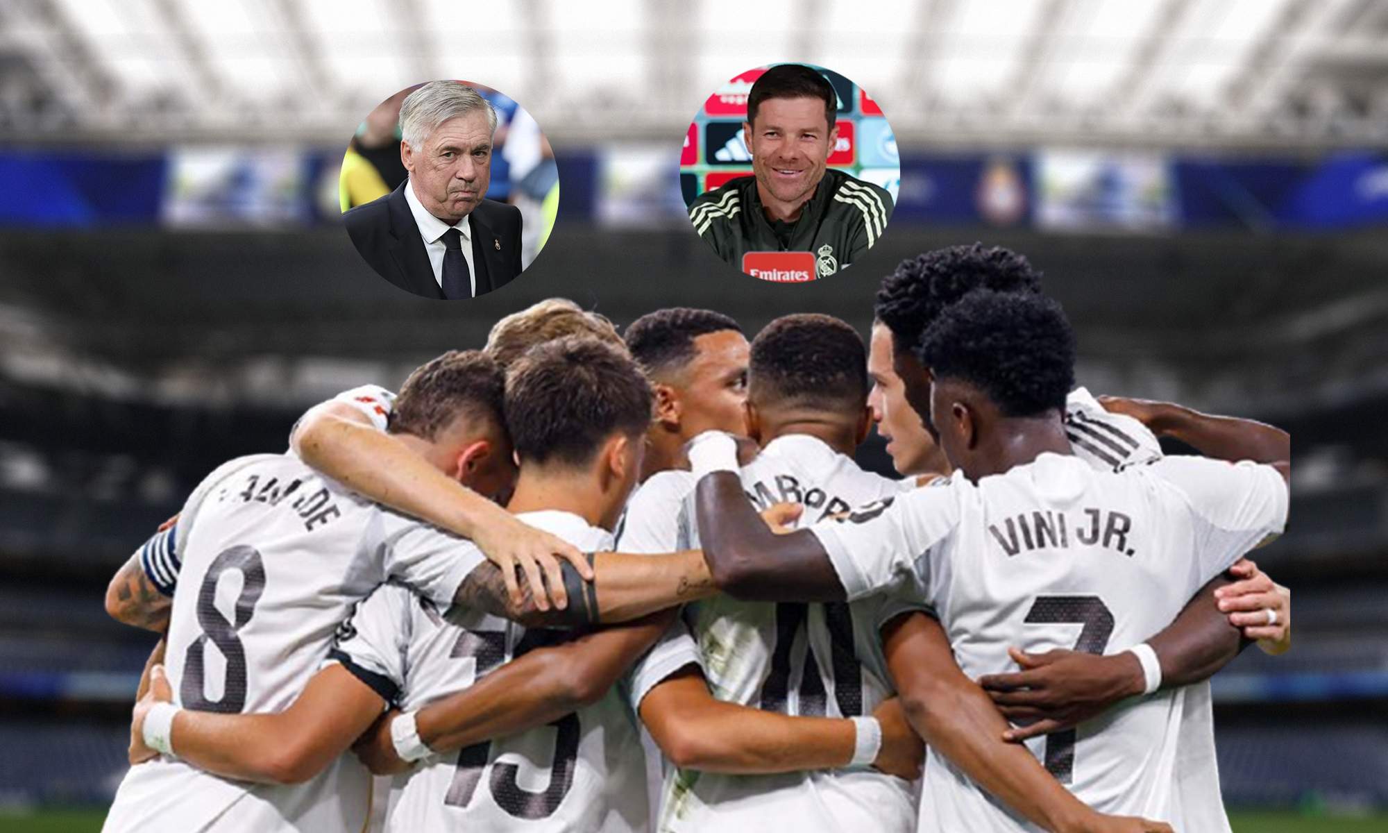 Jugadores del Real Madrid y unas fotos de Xabi Alonso y Carlo Ancelotti. Jugadores del Real Madrid y unas fotos de Xabi Alonso y Carlo Ancelotti.