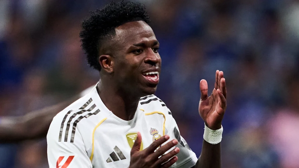 Vinícius Júnior jugando un partido con el Real Madrid.