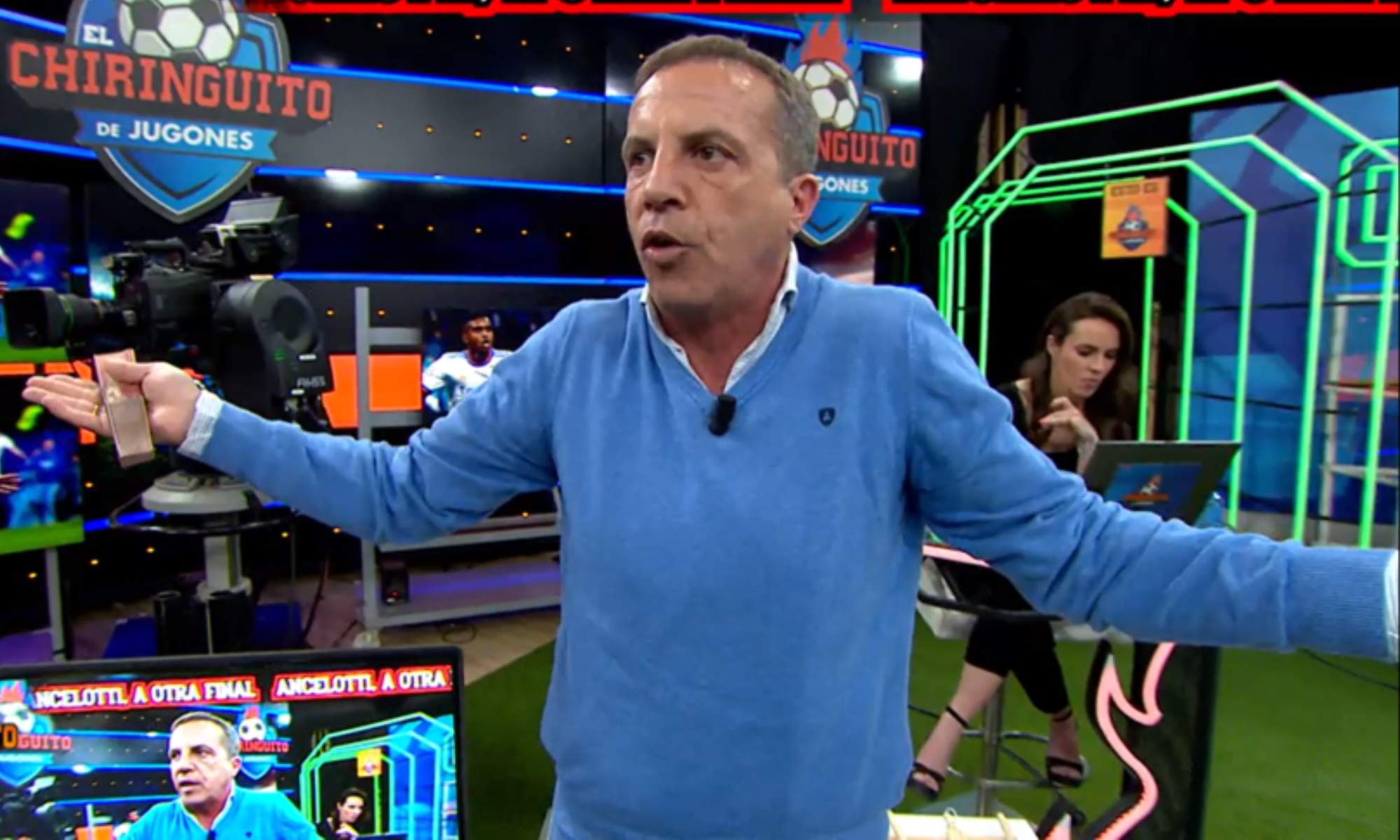 Cristóbal Soria, durante una tertulia de 'El Chiringuito de Jugones'.