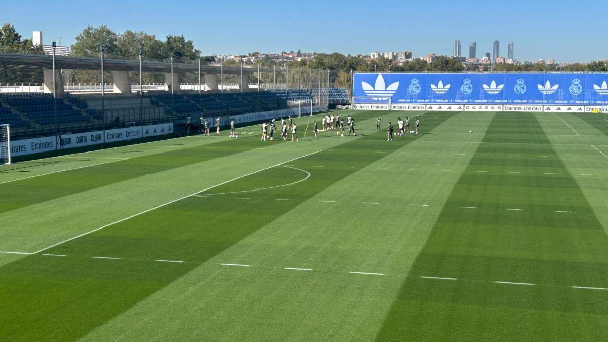 Entrenamiento del Real Madrid previo al derbi