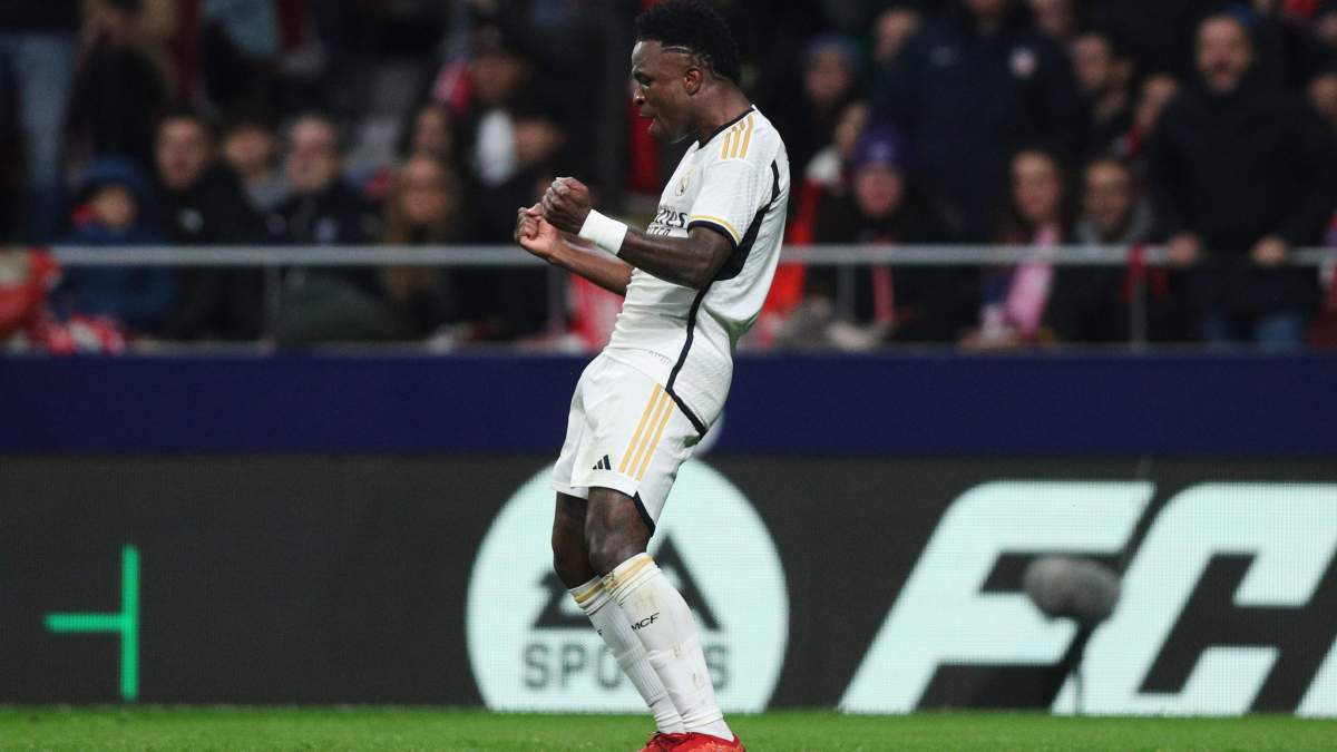 Vinicius celebrando una acción en el Metropolitano Vinicius celebrando una acción en el Metropolitano