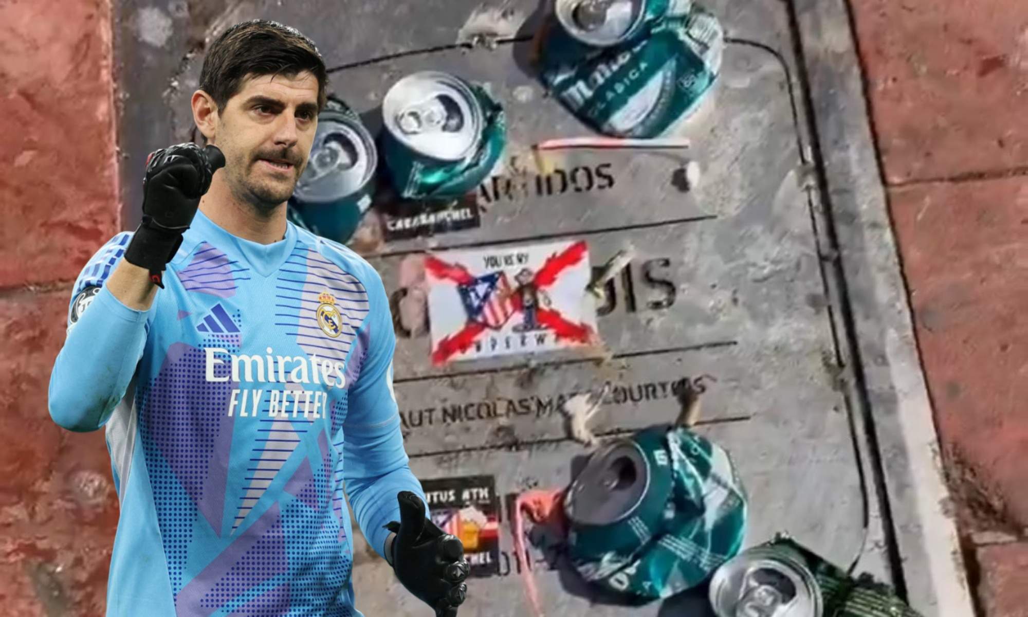 Courtois, víctima de un nuevo ataque de la afición del Atlético