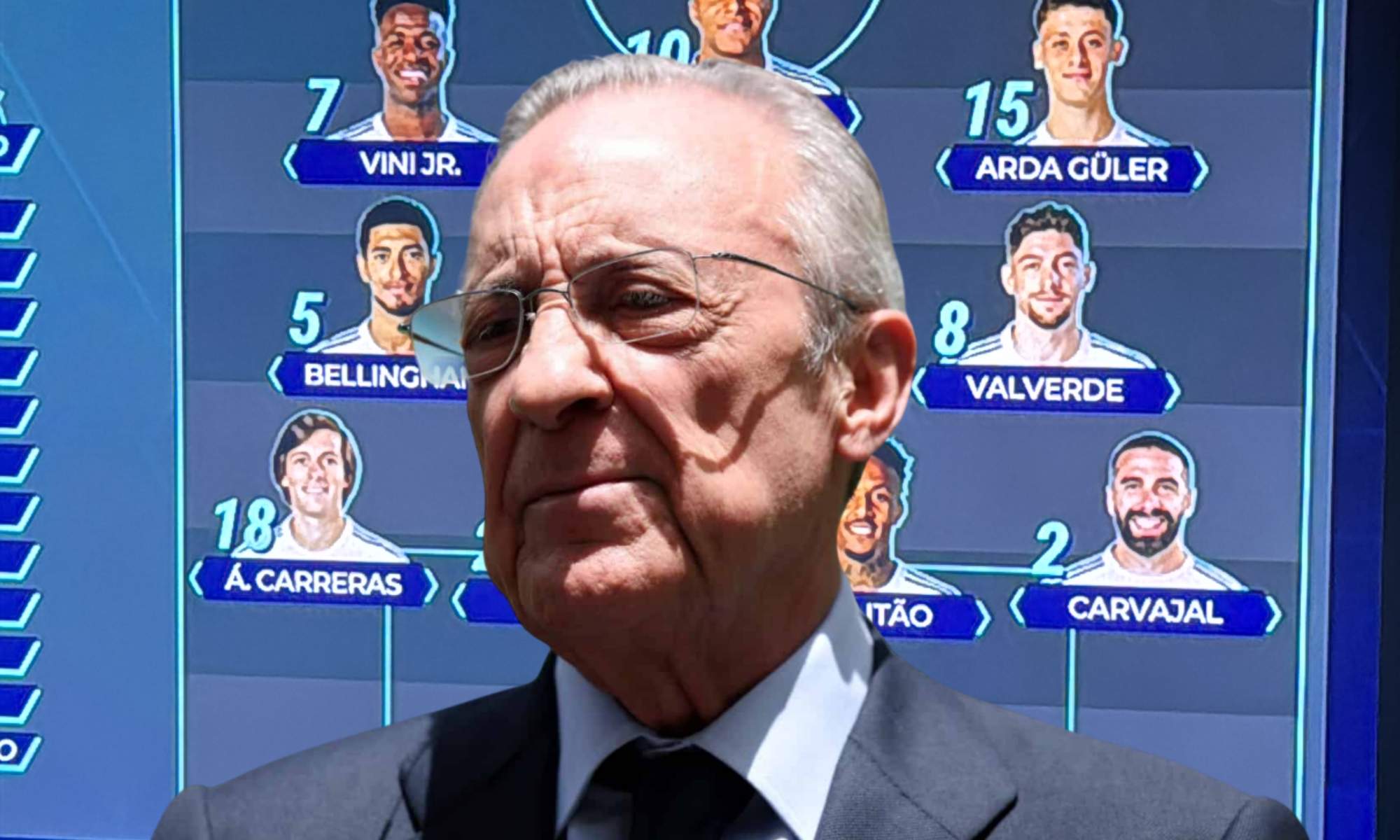 Florentino Pérez ya conoce la alineación titular del Real Madrid contra el Atlético en el Metropolitano.