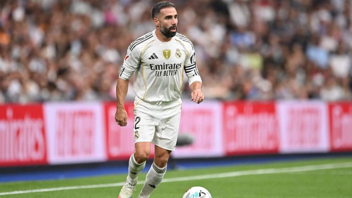 Dani Carvajal jugando el derbi madrileño. Dani Carvajal jugando el derbi madrileño.