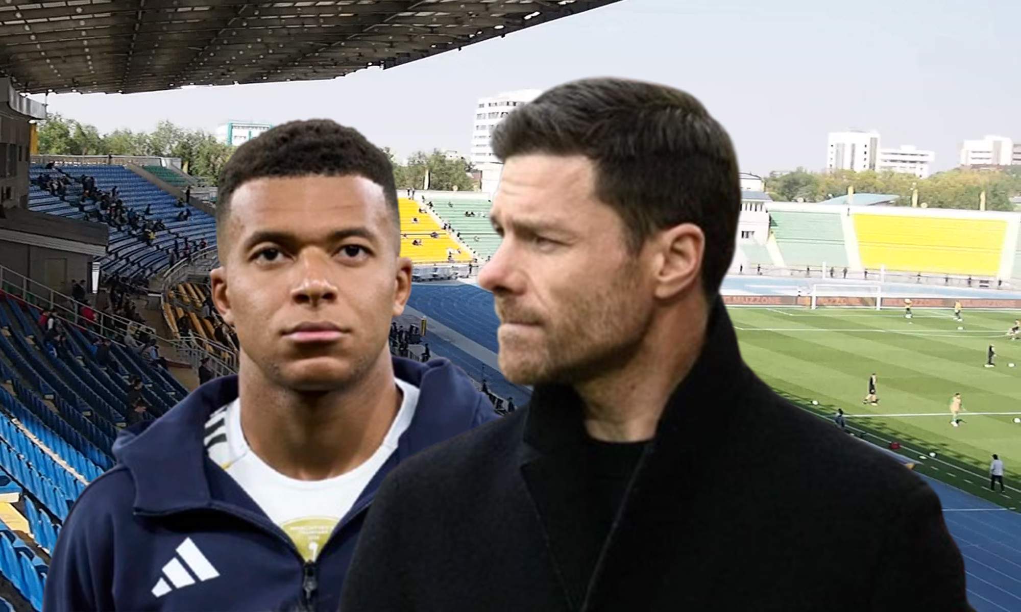 Xabi Alonso, Kylian Mbappé y el estadio del Almaty.