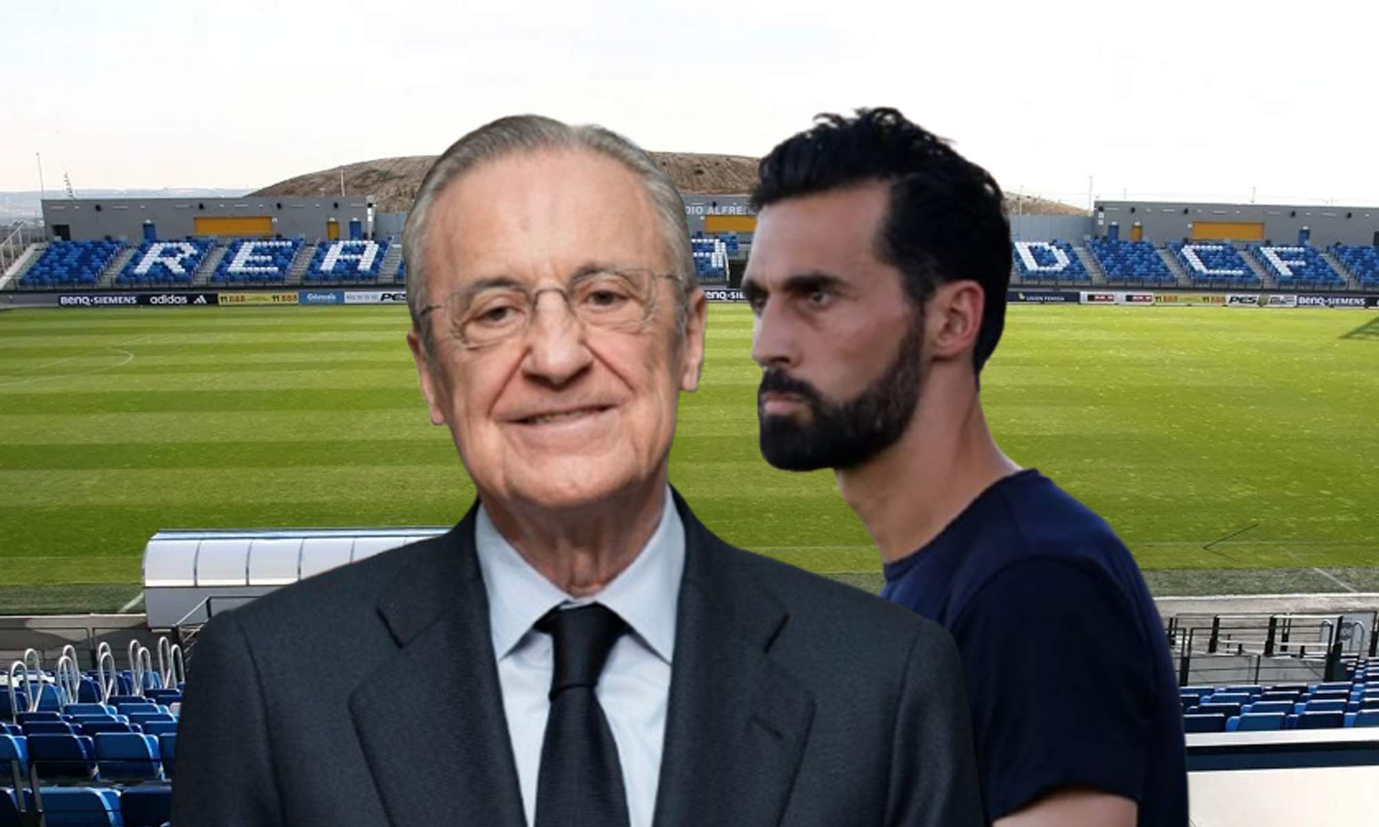 Florentino Pérez, Álvaro Arbeloa y el estadio Alfredo Di Stéfano.
