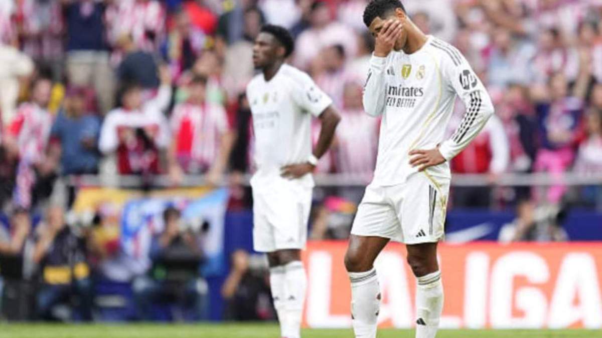 Bellingham y Tchouaméni después de un gol colchonero Bellingham y Tchouaméni después de un gol colchonero