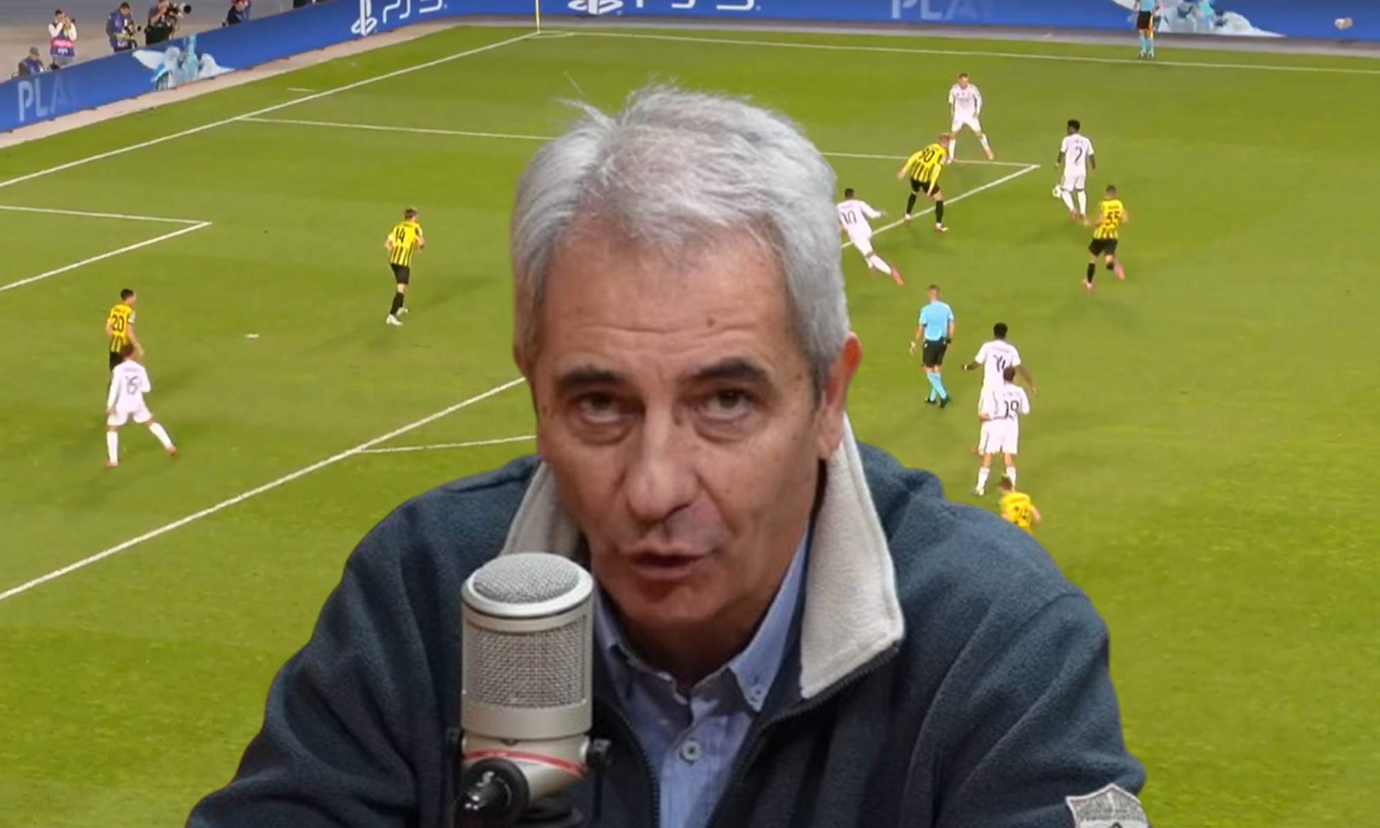 Manolo Lama y una captura de Kairat Almaty y el Real Madrid. Manolo Lama y una captura de Kairat Almaty y el Real Madrid.