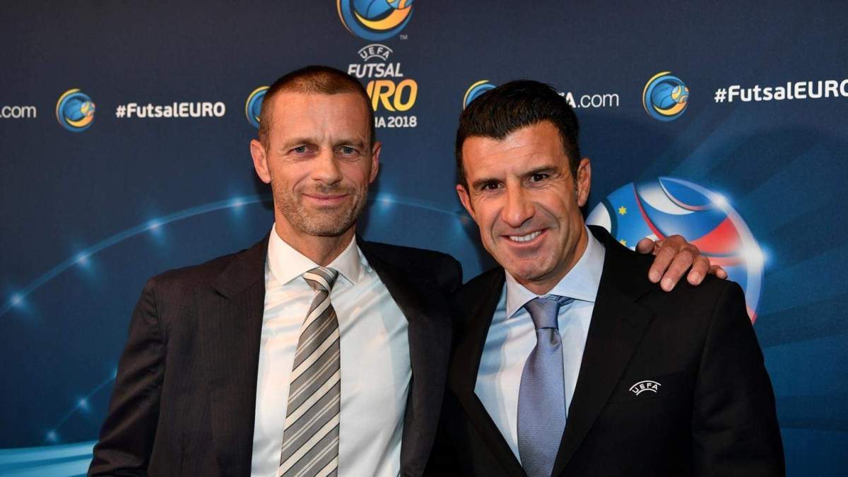 Aleksander Ceferin y Luis Figo
