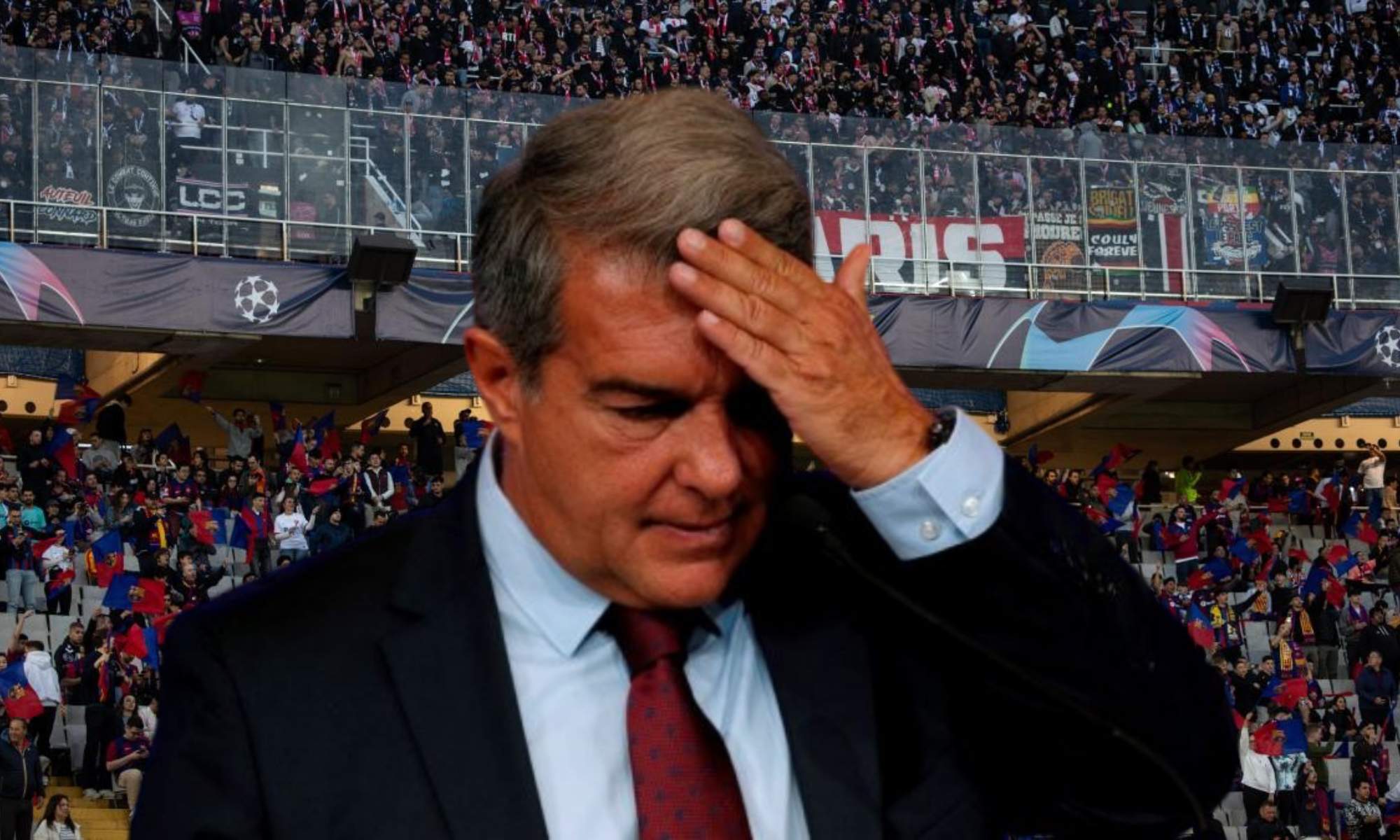 La afición estalla contra Joan Laporta después de lo ocurrido en el partido de Champions del Barça con el PSG.