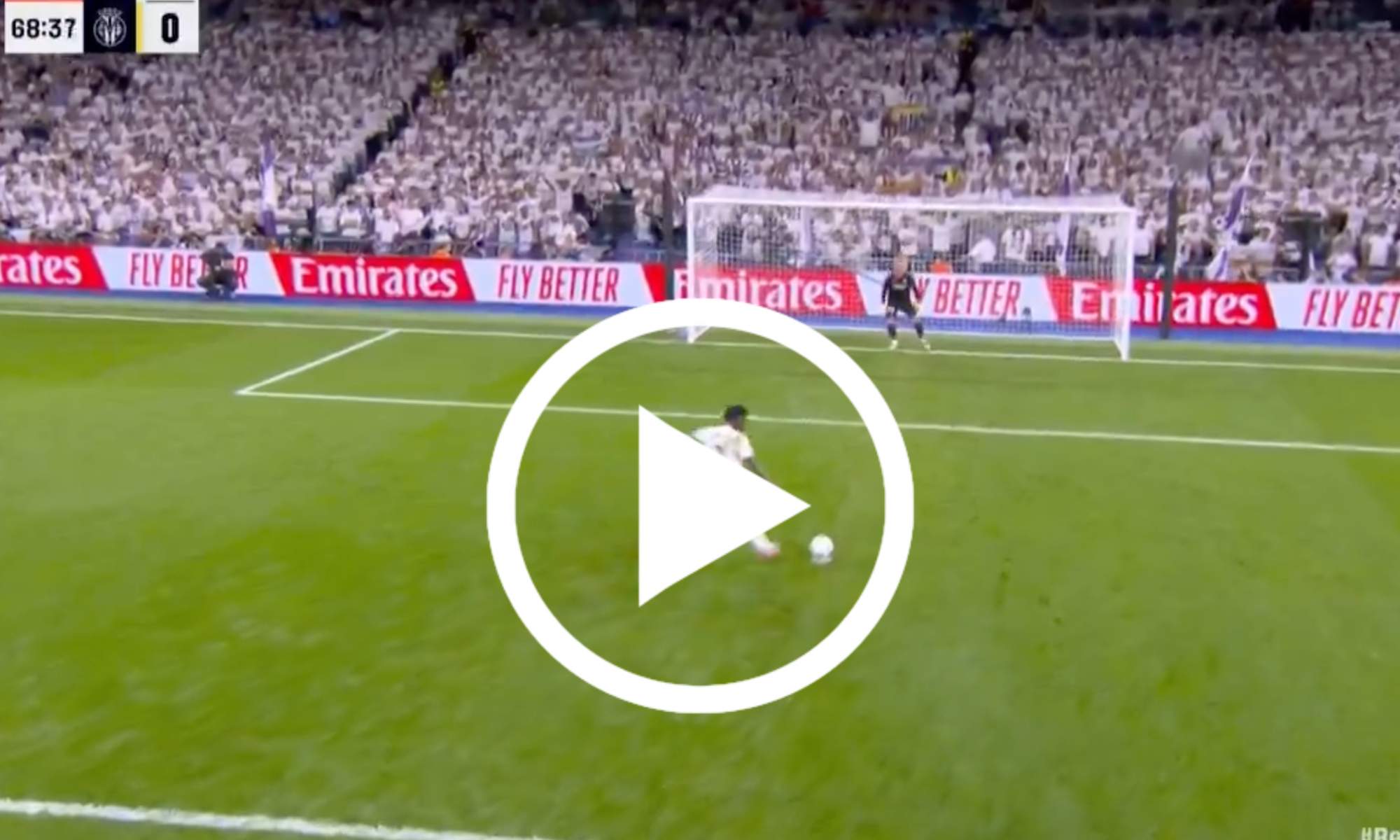 Vinicius Junior ha marcado el segundo gol del Real Madrid ante el Villarreal de penalti.