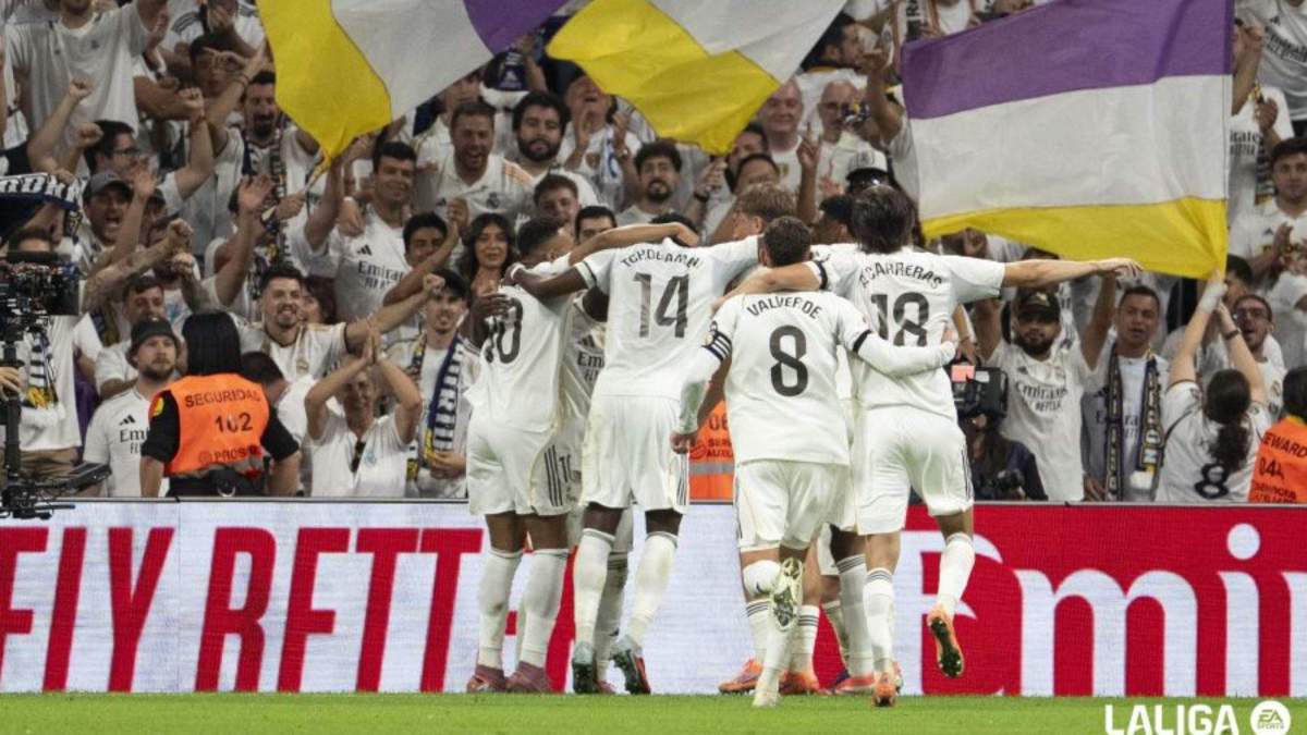 Celebración de jugadores del Real Madrid