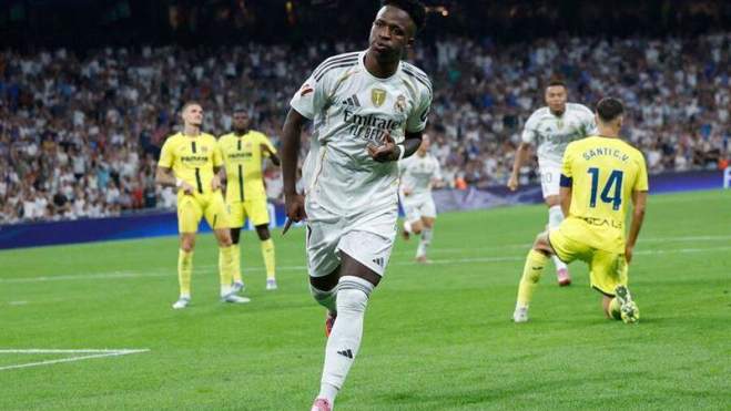 vinicius junior celebracion gol realmadrid villarreal