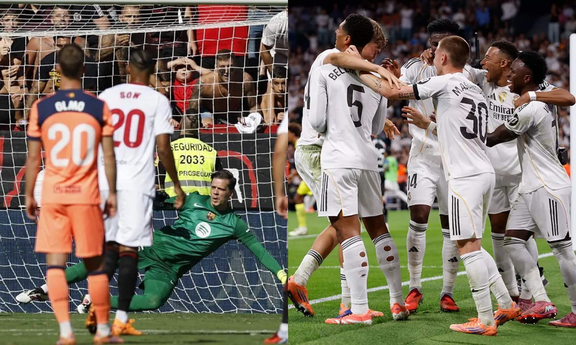 La derrota del Barça en Sevilla devuelve el liderato de la Liga al Real Madrid.