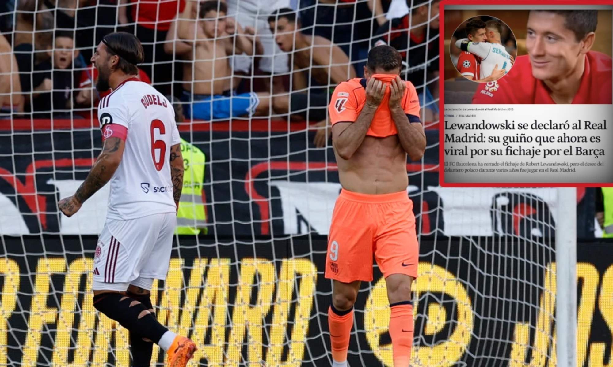Robert Lewandowski falló un penalti crucial para el Barça contra el Sevilla y muchos han sacado a la luz su 'madridismo'.