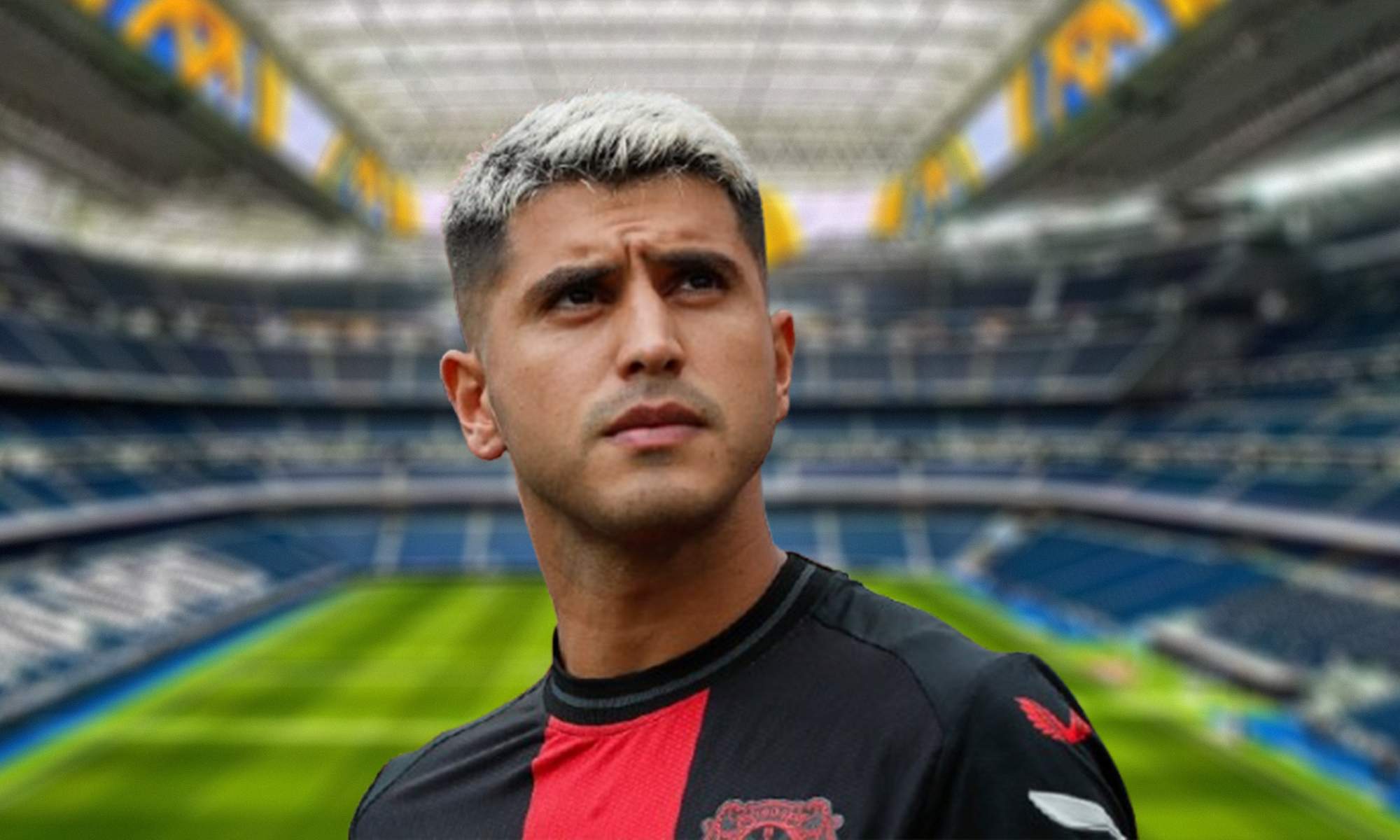 Exequiel Palacios y el Santiago Bernabéu.