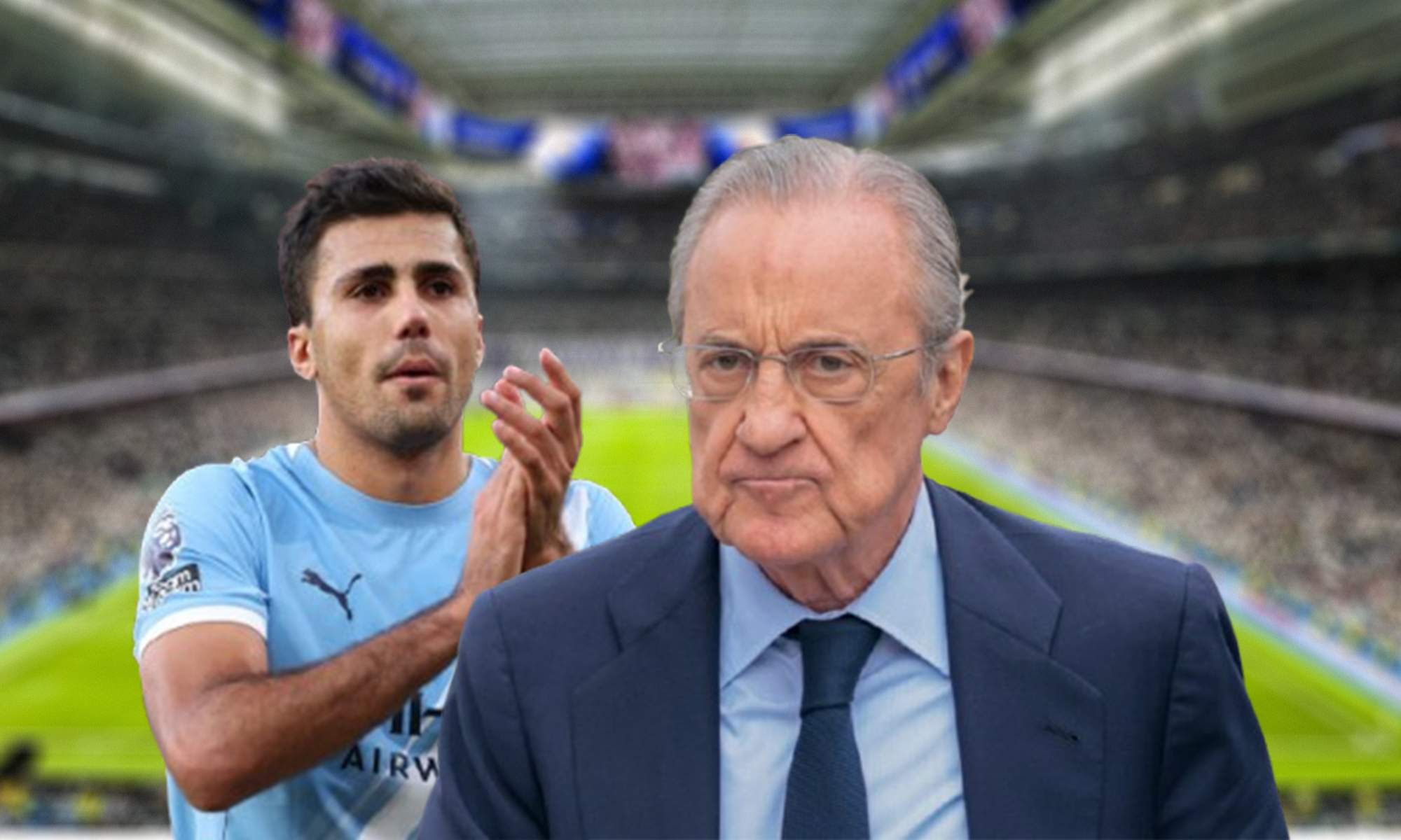 Florentino Pérez, Rodri Hernández y el Santiago Bernabéu.