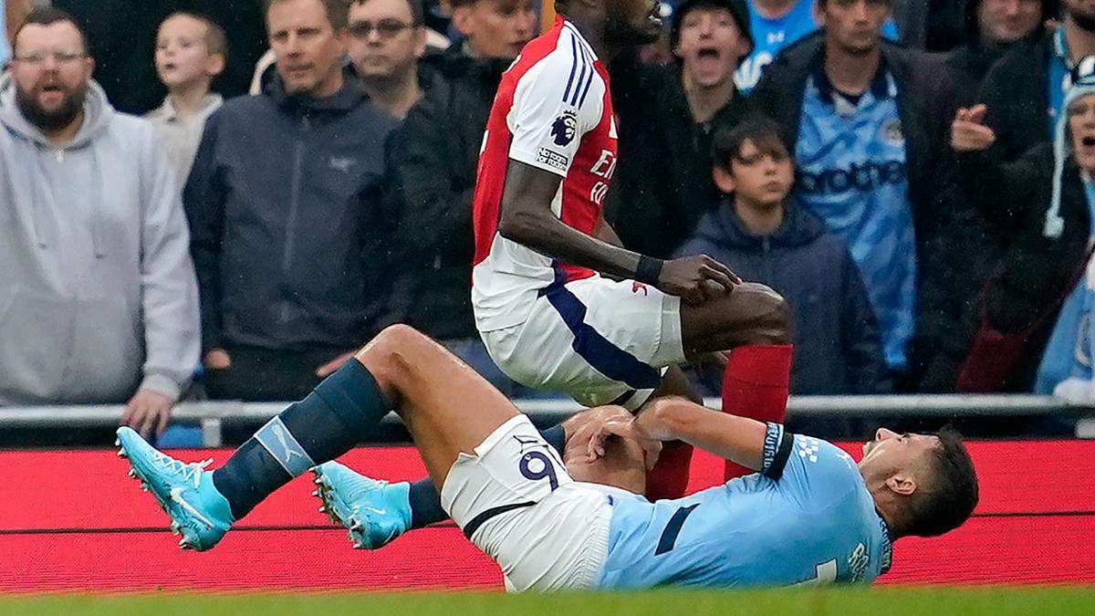 Rodri en el momento de su lesión Rodri en el momento de su lesión