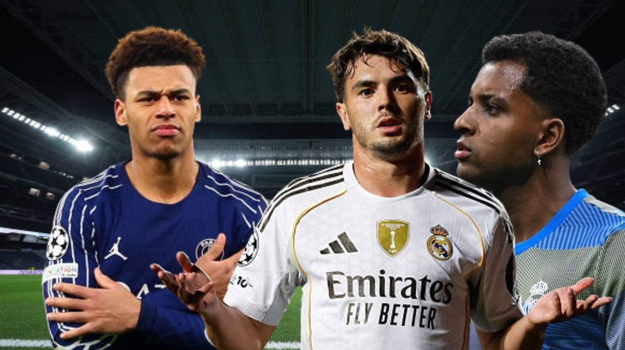 Afirman que podría haber intercambio de Rodrygo y Brahim por Doué.