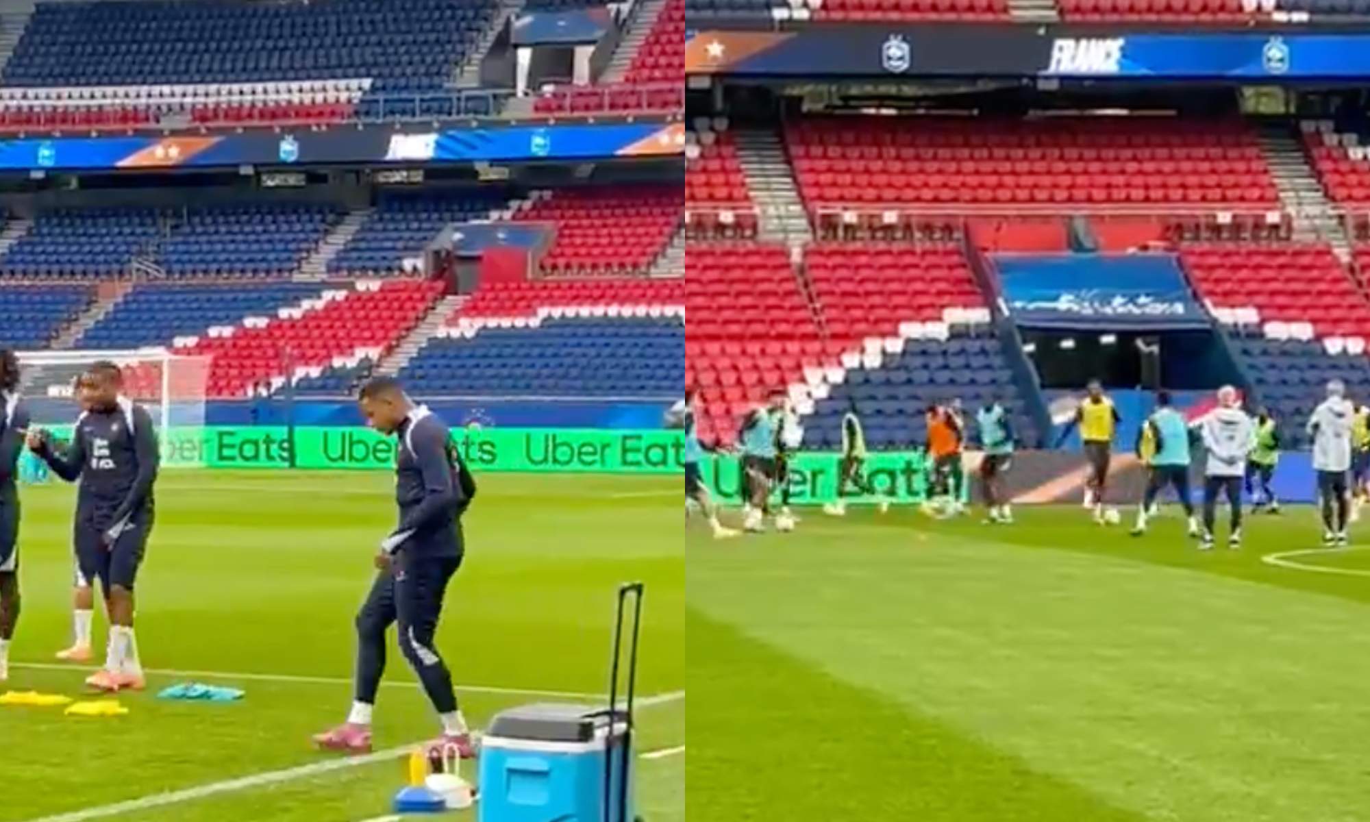 Kylian Mbappé se ha entrenado con aparente normalidad en la sesión vespertina que la Selección francesa ha llevado a cabo en el Parque de los Príncipes.