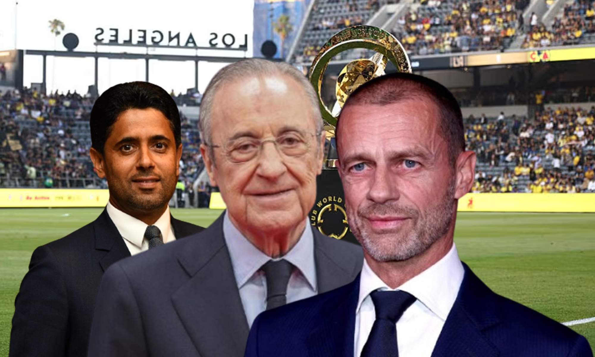 Ceferin, Florentino Pérez, Nasser Al Khelaifi y el Mundial de Clubes.