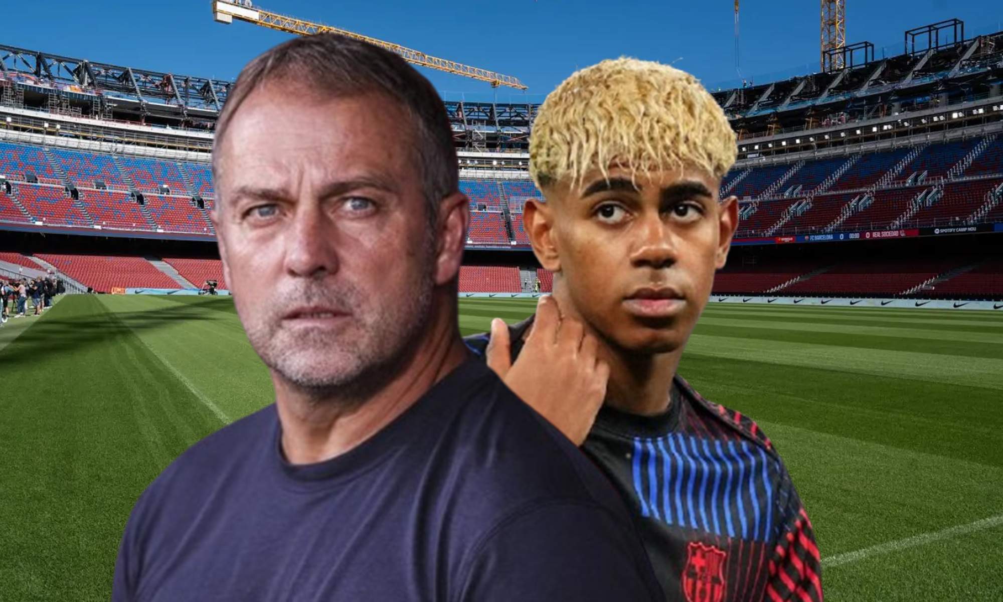 Hansi Flick, Lamine Yamal con el Barcelona y el Camp Nou.