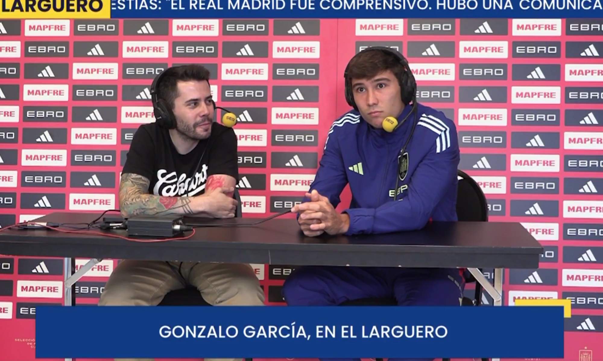Gonzalo García concediendo una entrevista a El Larguero. Gonzalo García concediendo una entrevista a El Larguero.