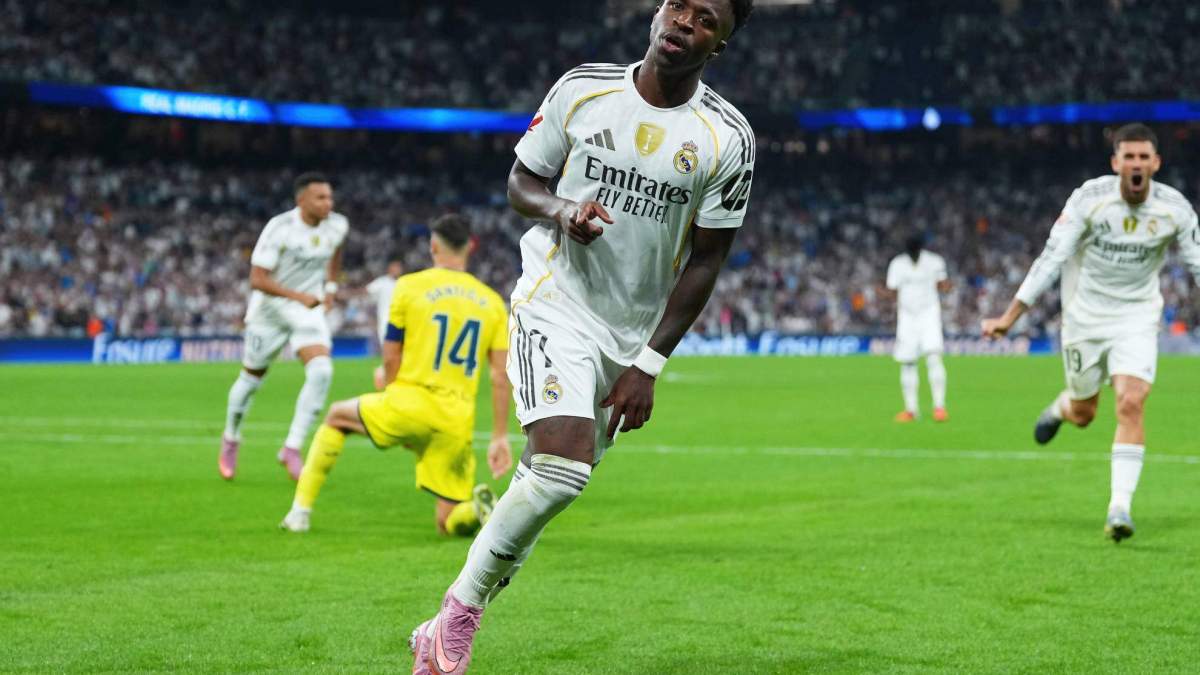Vinicius celebrando su gol ante el Villarreal