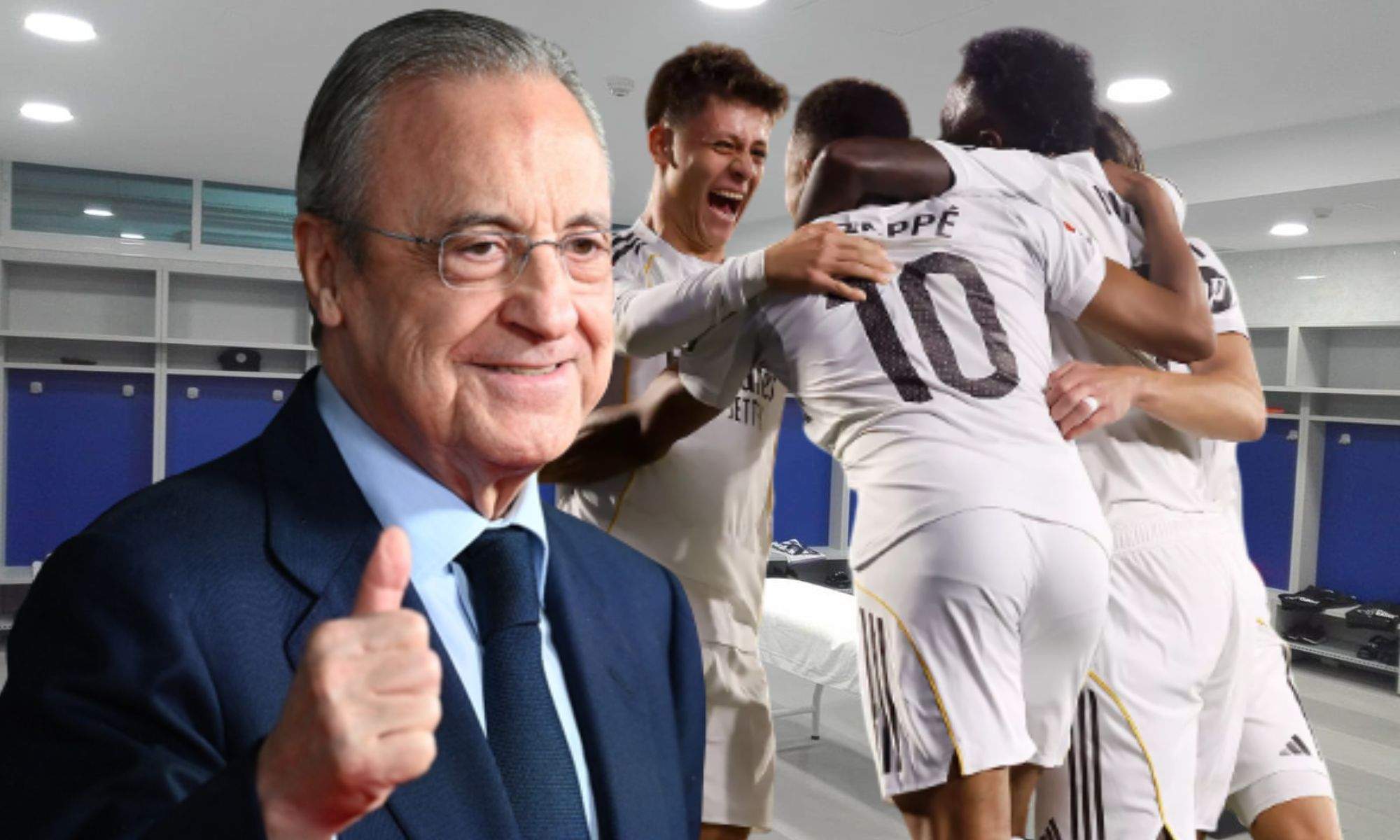 Florentino Pérez señaló a un jugador diferencial en la visita al Coliseum